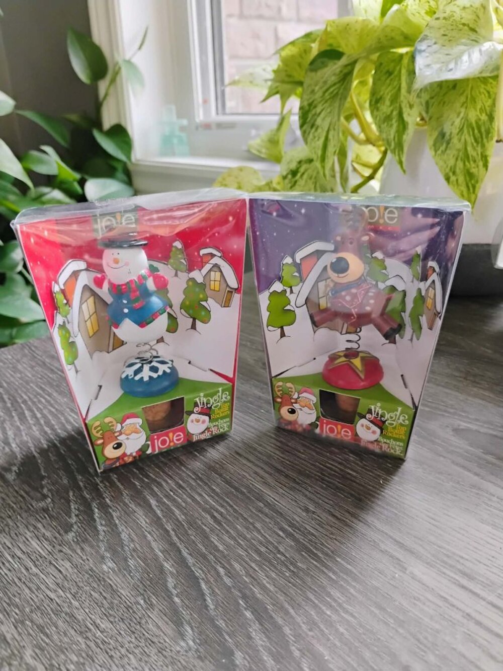 Jo!e Jingle Top Bottle Rockers Set of 2 Reindeer and Snowman